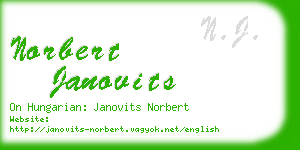 norbert janovits business card